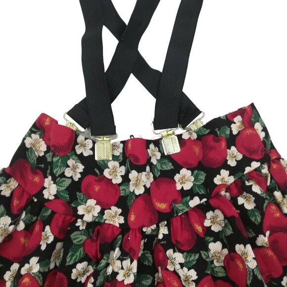 Vintage Ruffle Prairie Overall Suspender Skirt Size 6X Apple Flower 90s 80s - Picture 5 of 11